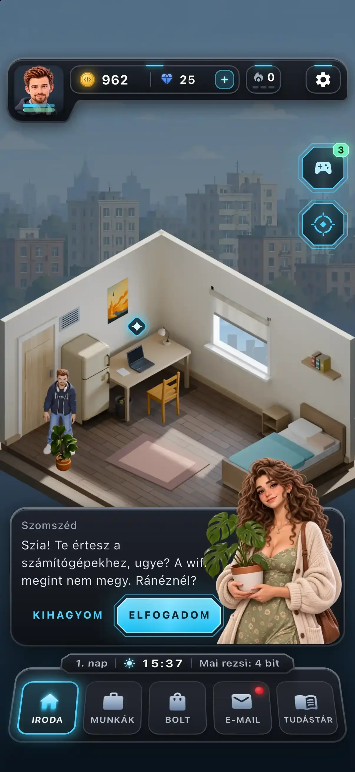 Event: the neighbour asks for help